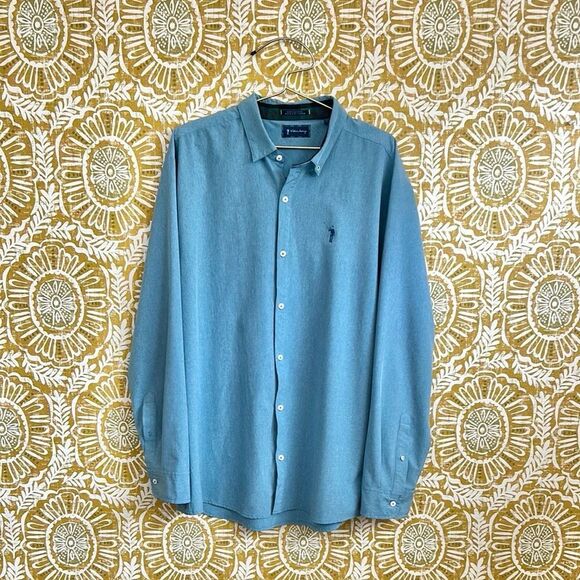 William Murray Classic Men's Performance Long Sleeve Button Down Shirt Blue XL - Picture 1 of 11